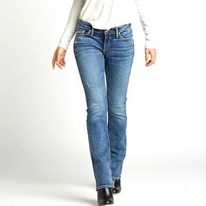 Silver Jeans Co. Elyse Slim Boot Cut Mid Rise, Stretch Western bootcut -W32xL31